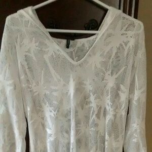 White Portocruz netted cover up